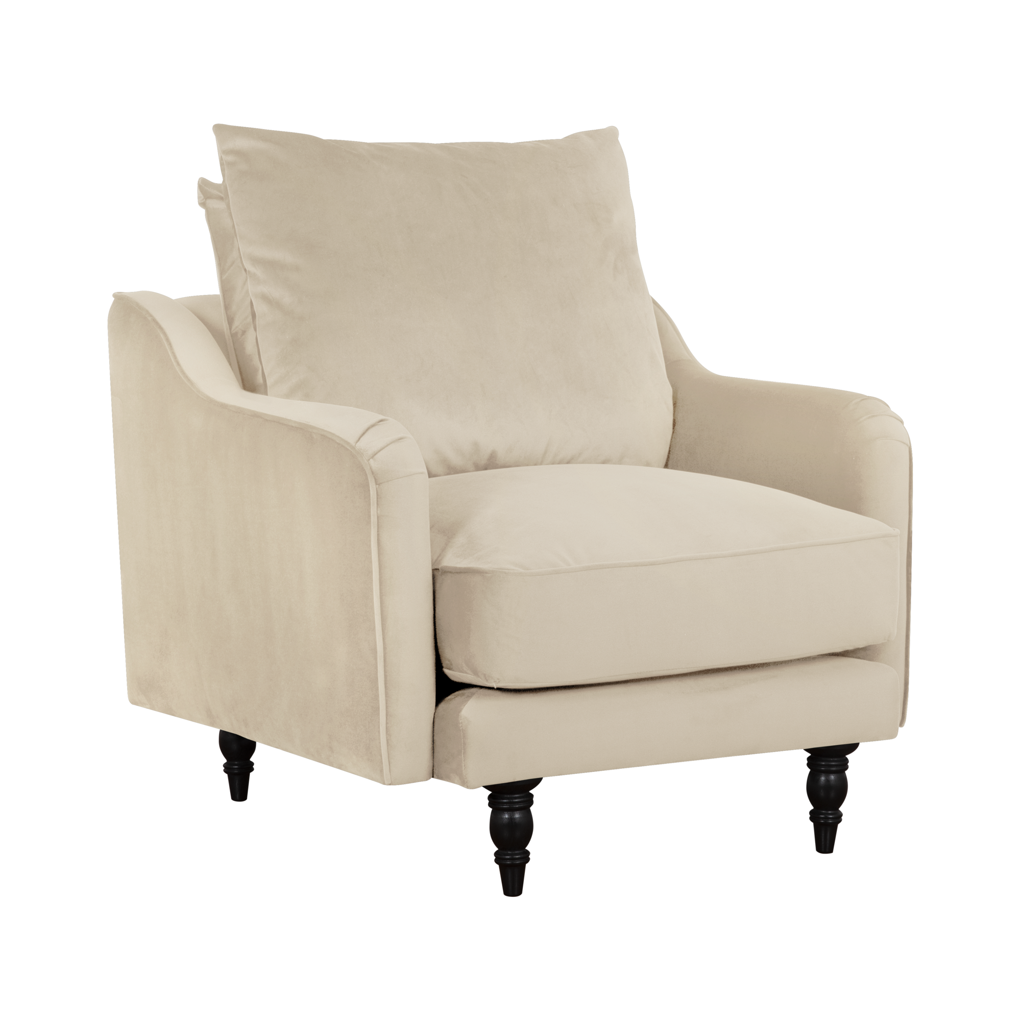 Fauteuil velours Olie - Ecru