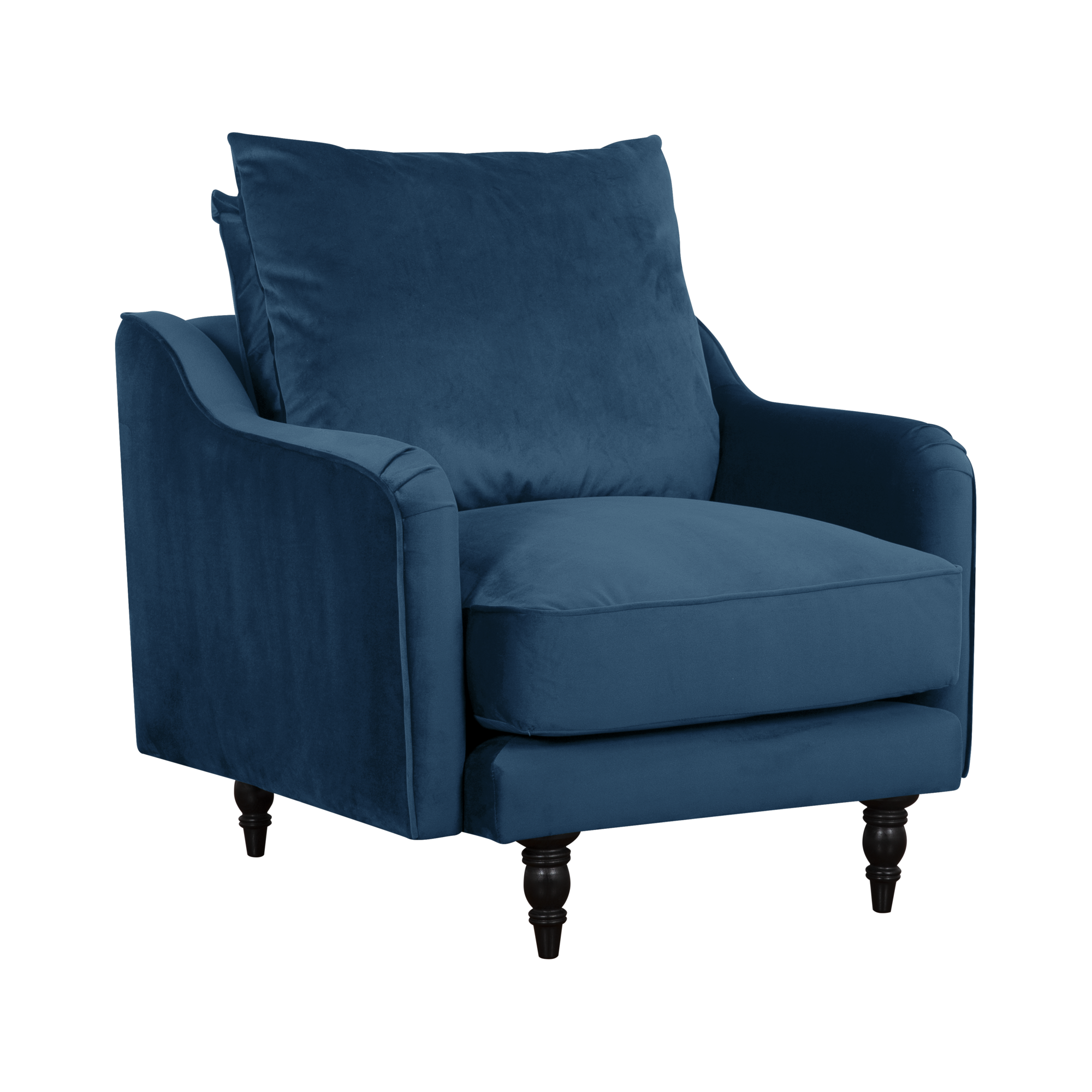 Fauteuil velours Olie - Bleu