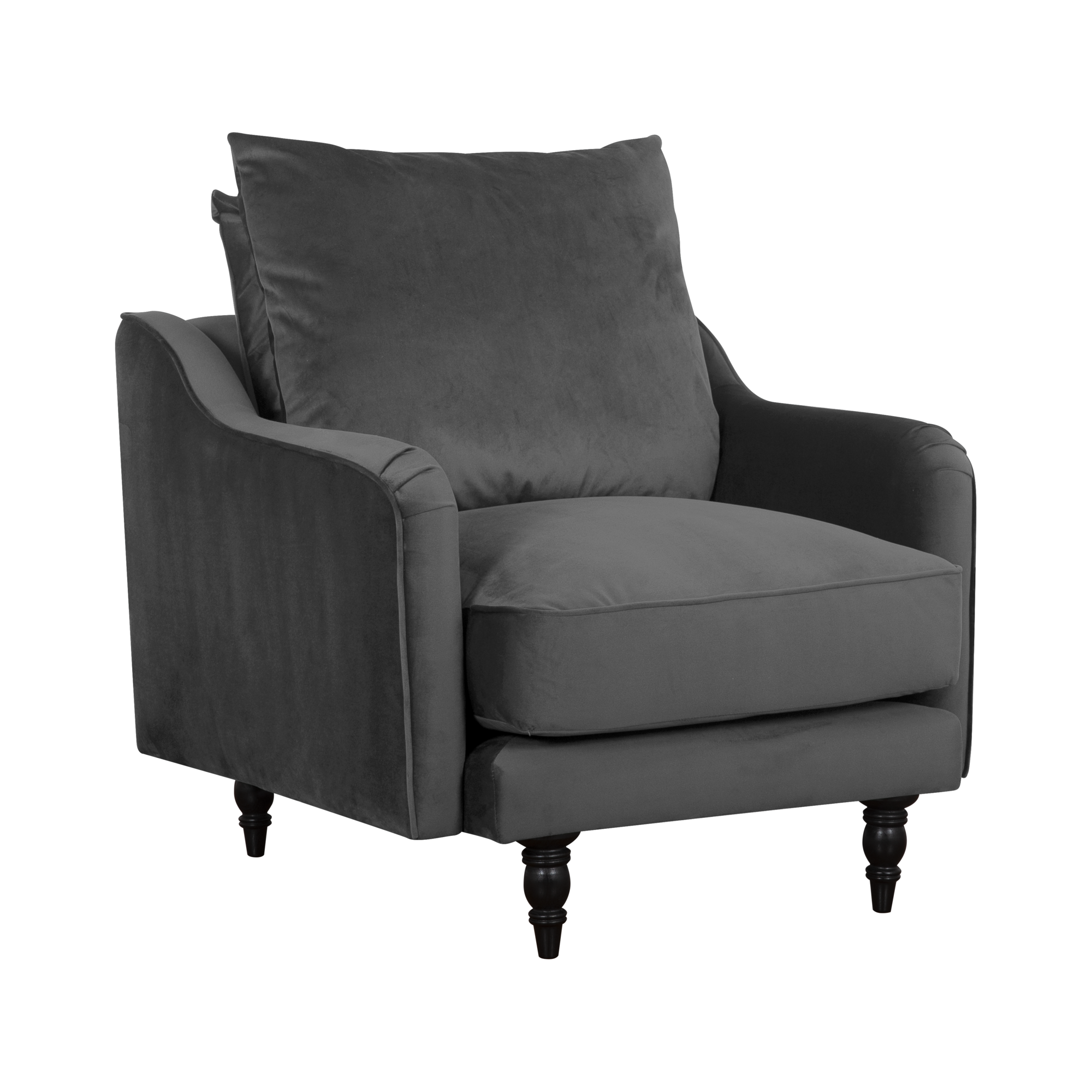 Fauteuil velours Olie - Gris