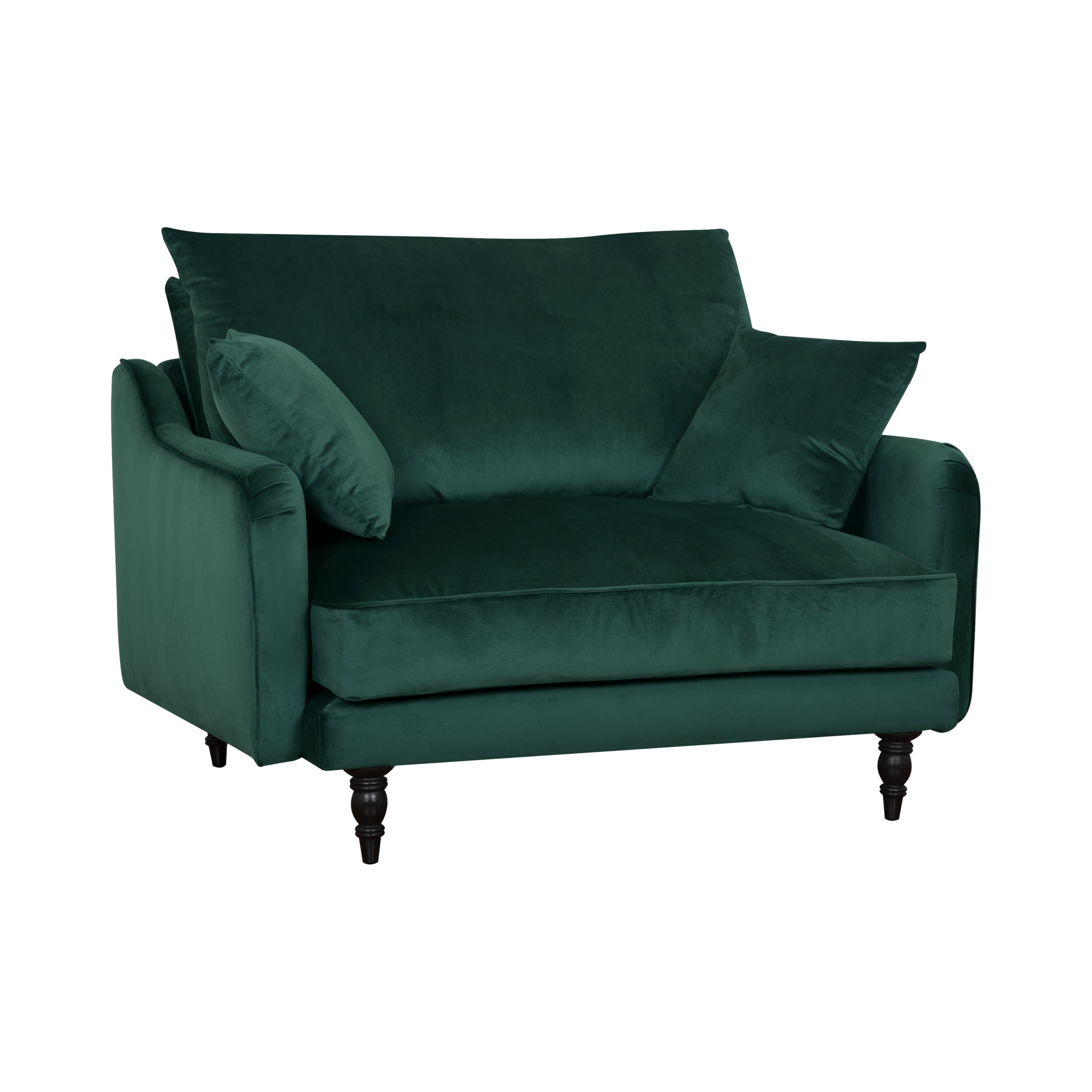 Fauteuil XXL velours Olie - Vert Forêt
