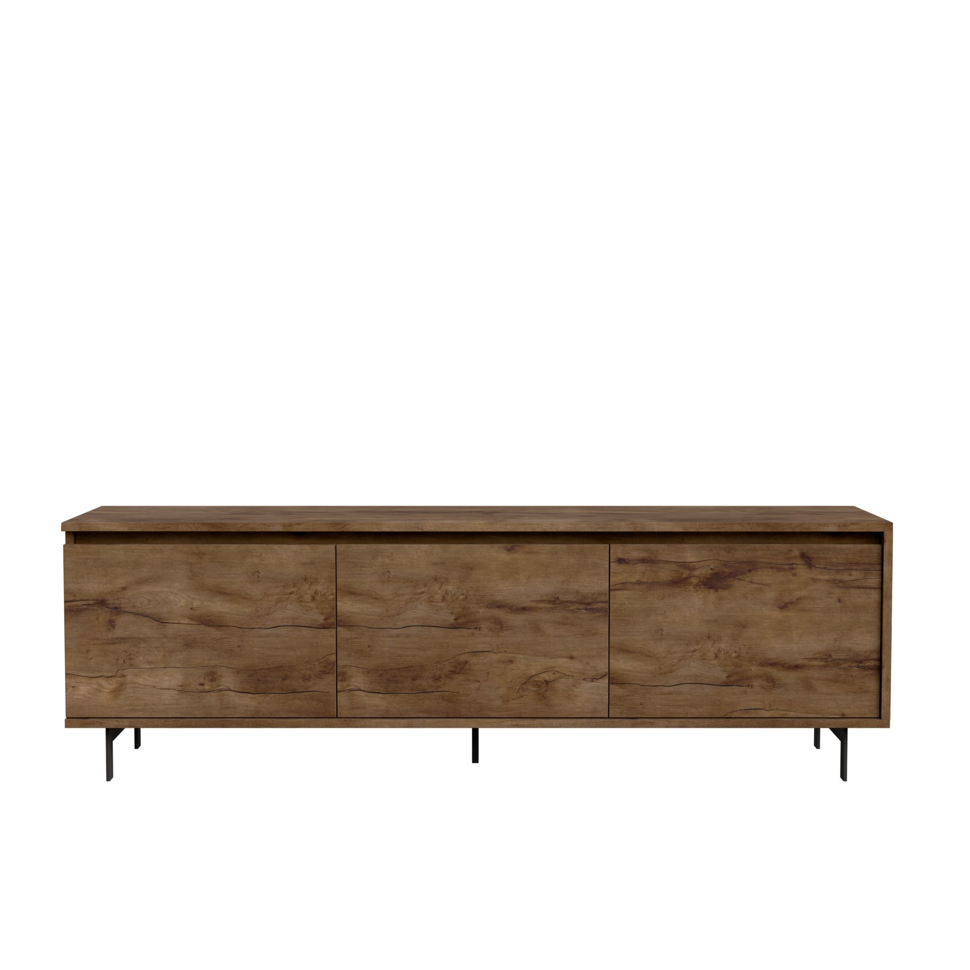 Meuble TV 3 portes décor bois Gustavo - Noyer