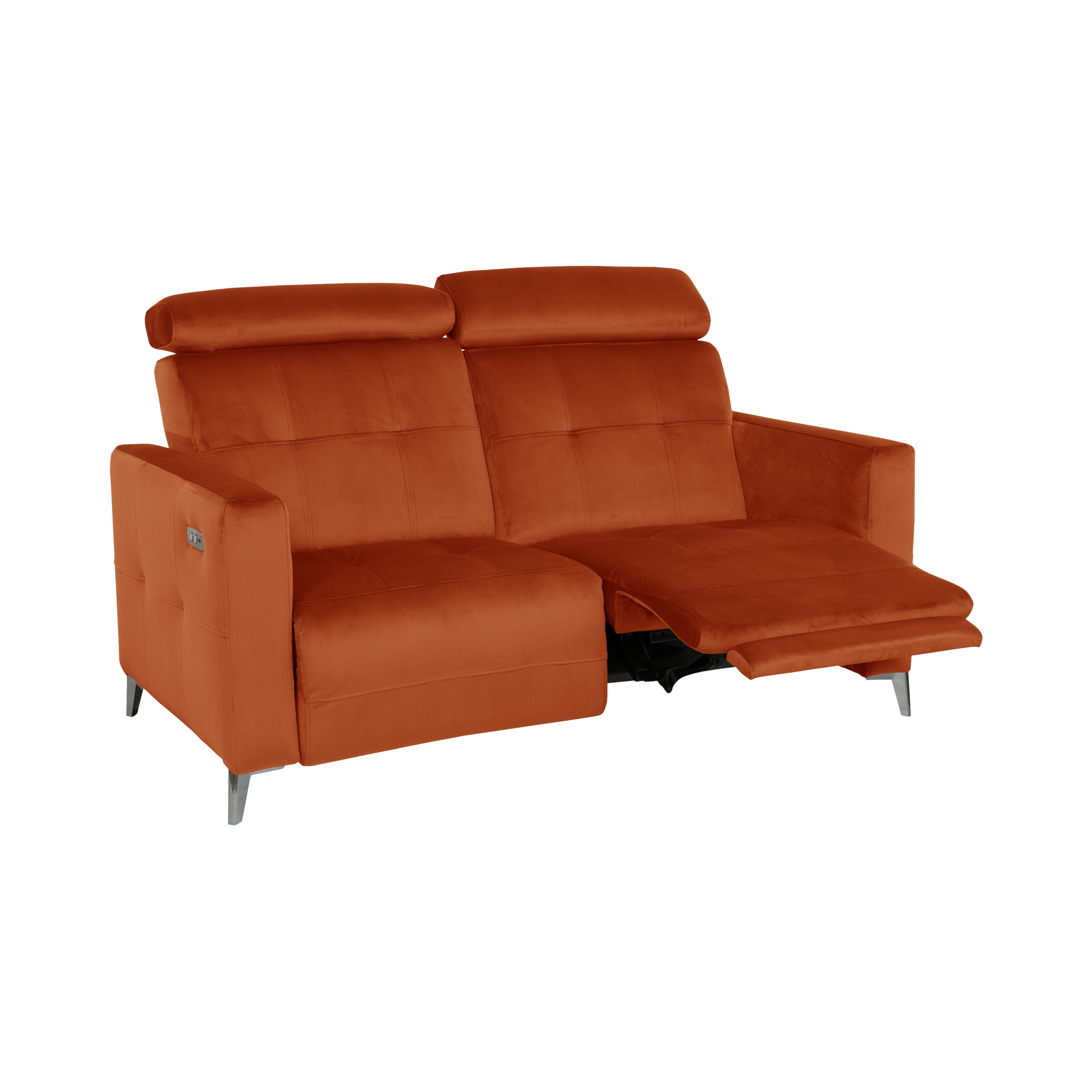 Canapé relax électrique velours Cheverny INNOV'STYLE - Rouille - 2 places