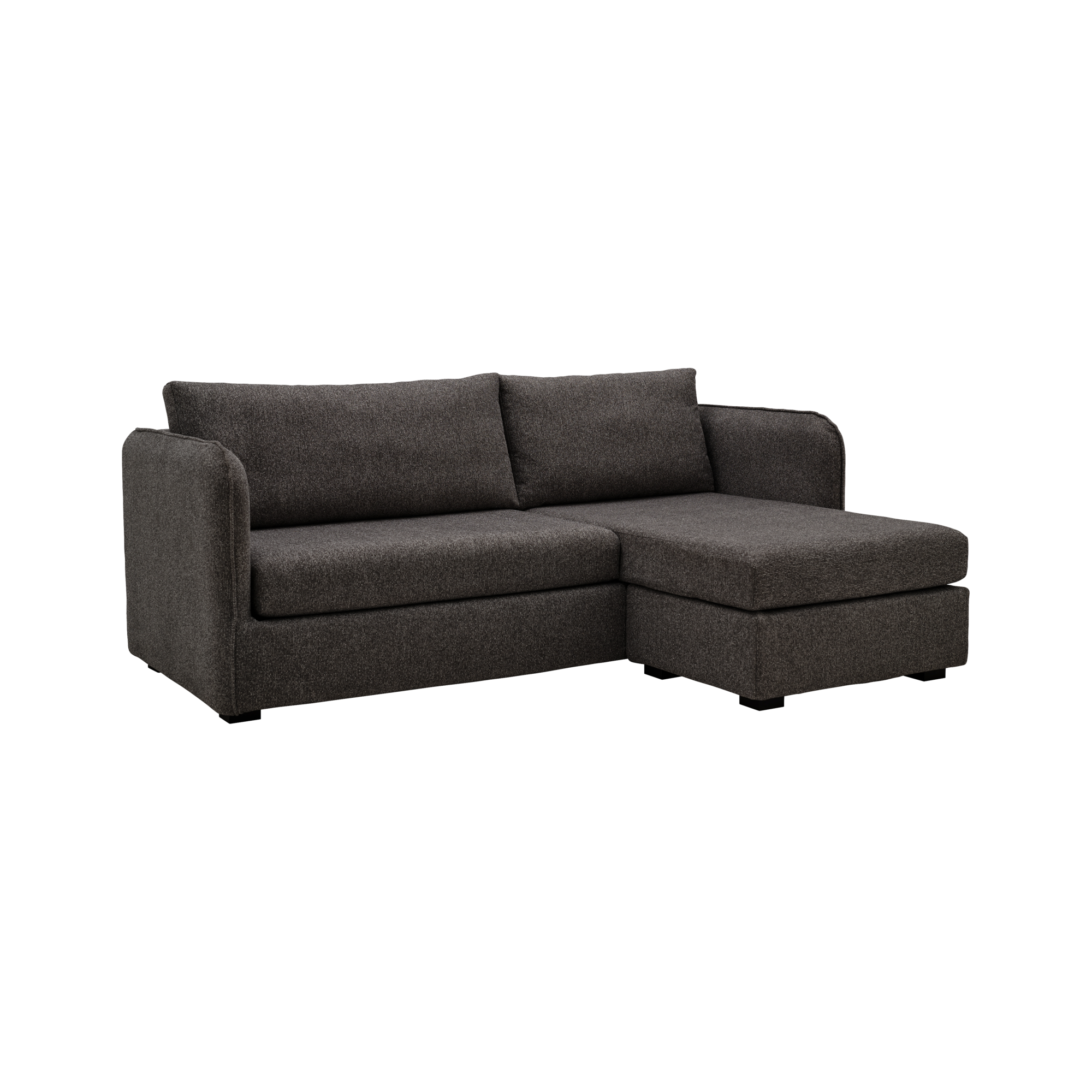 Canapé d'angle réversible compact tissu Maël CAMIF - Graphite