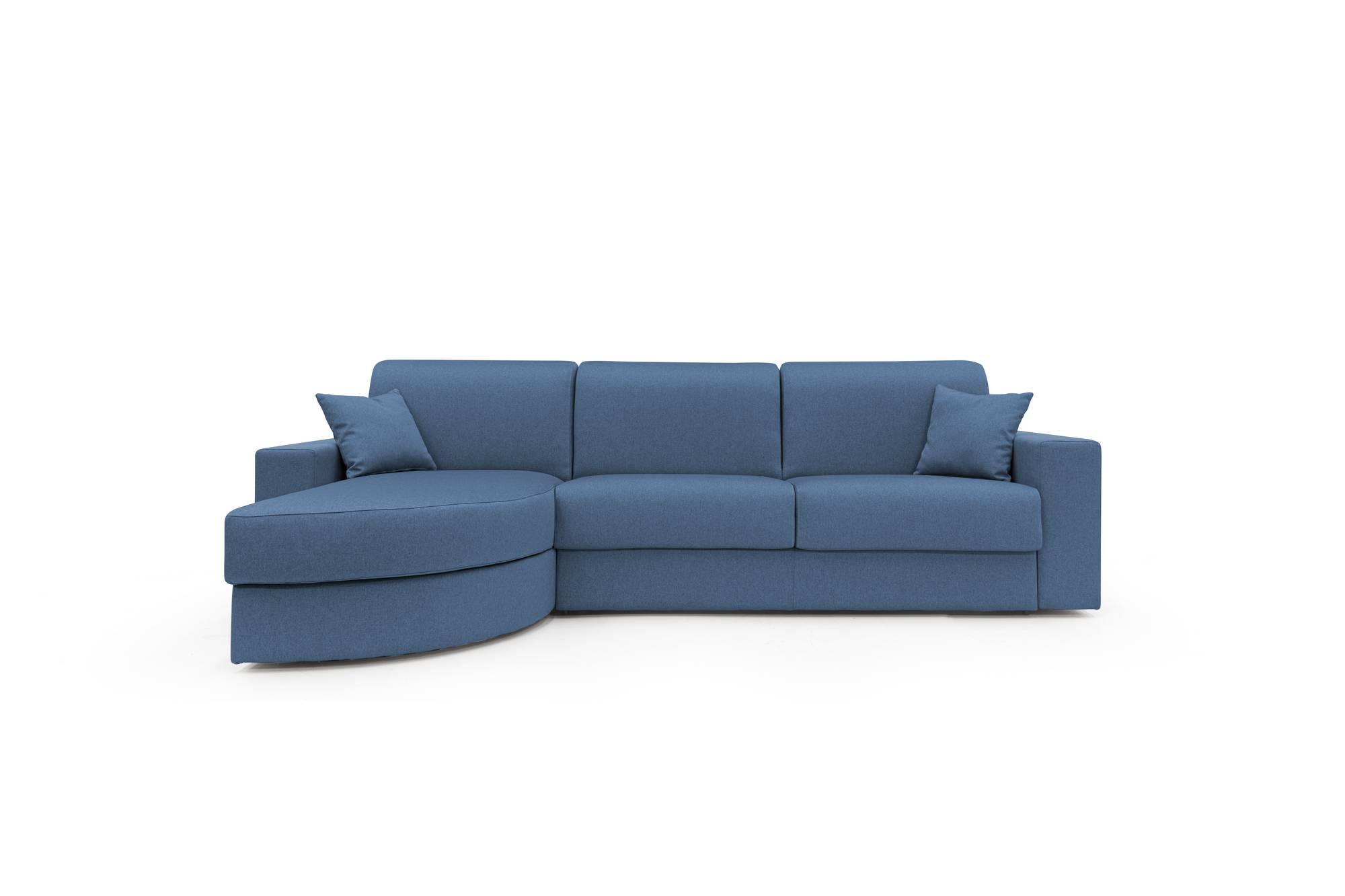 Canapé d'angle convertible tissu déhoussable Aubin - Bleu - Canapé angle gauche