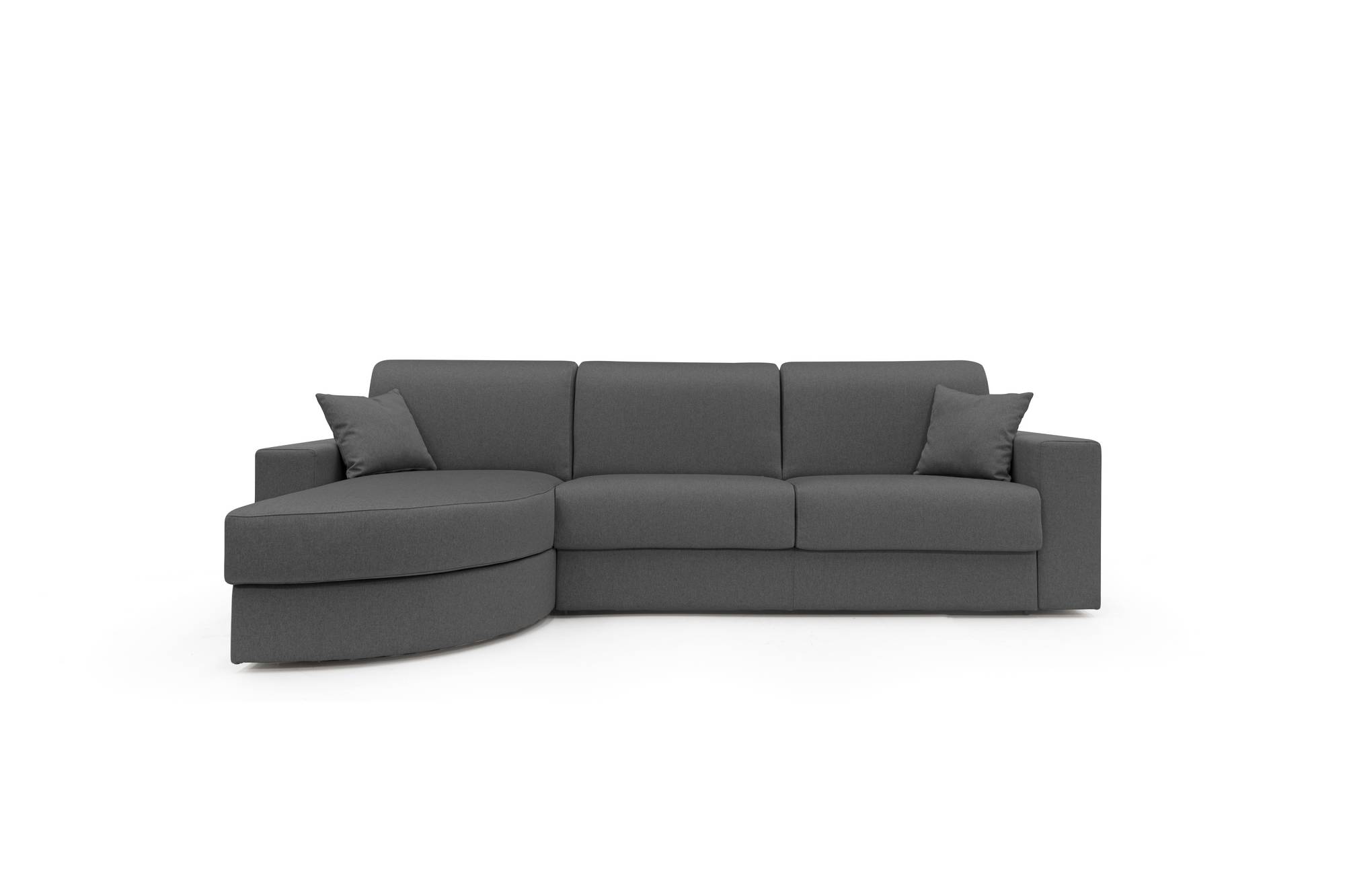 Canapé d'angle convertible tissu déhoussable Aubin - Anthracite - Canapé angle gauche