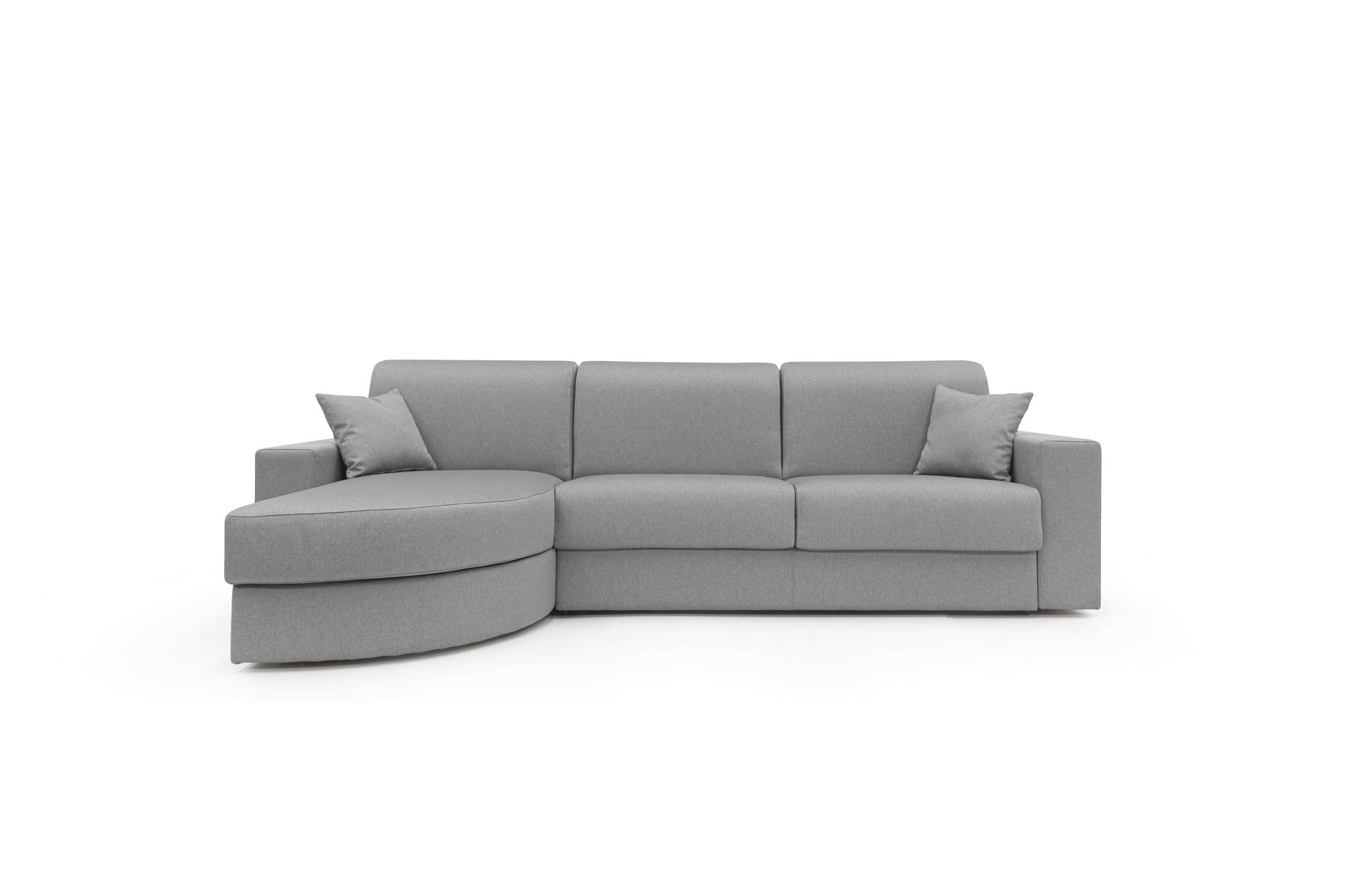 Canapé d'angle convertible tissu déhoussable Aubin - Gris - Canapé angle gauche