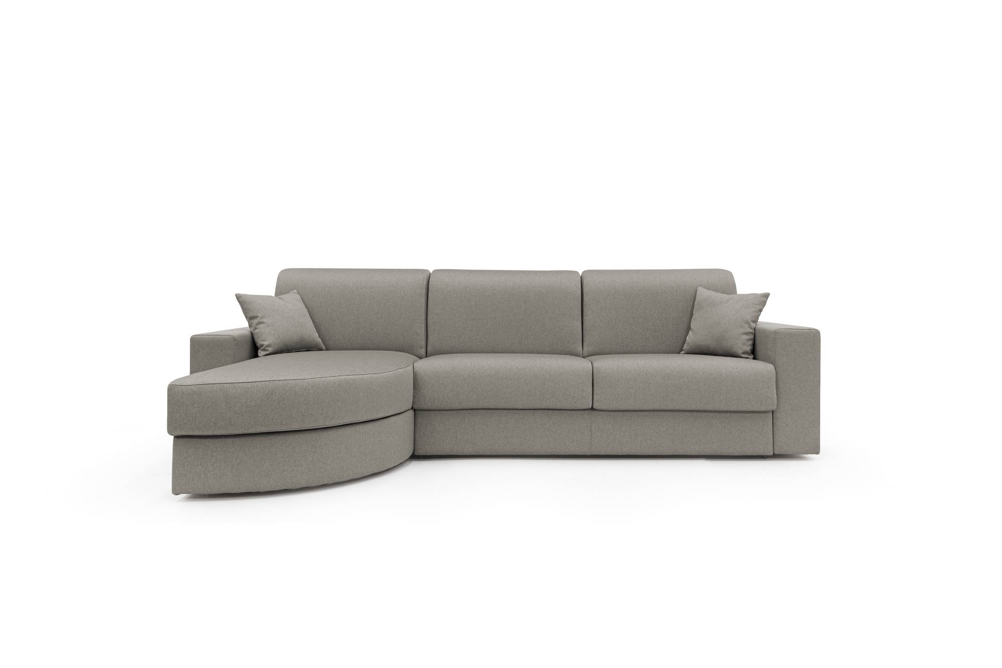 Canapé d'angle convertible tissu déhoussable Aubin - Taupe - Canapé angle gauche