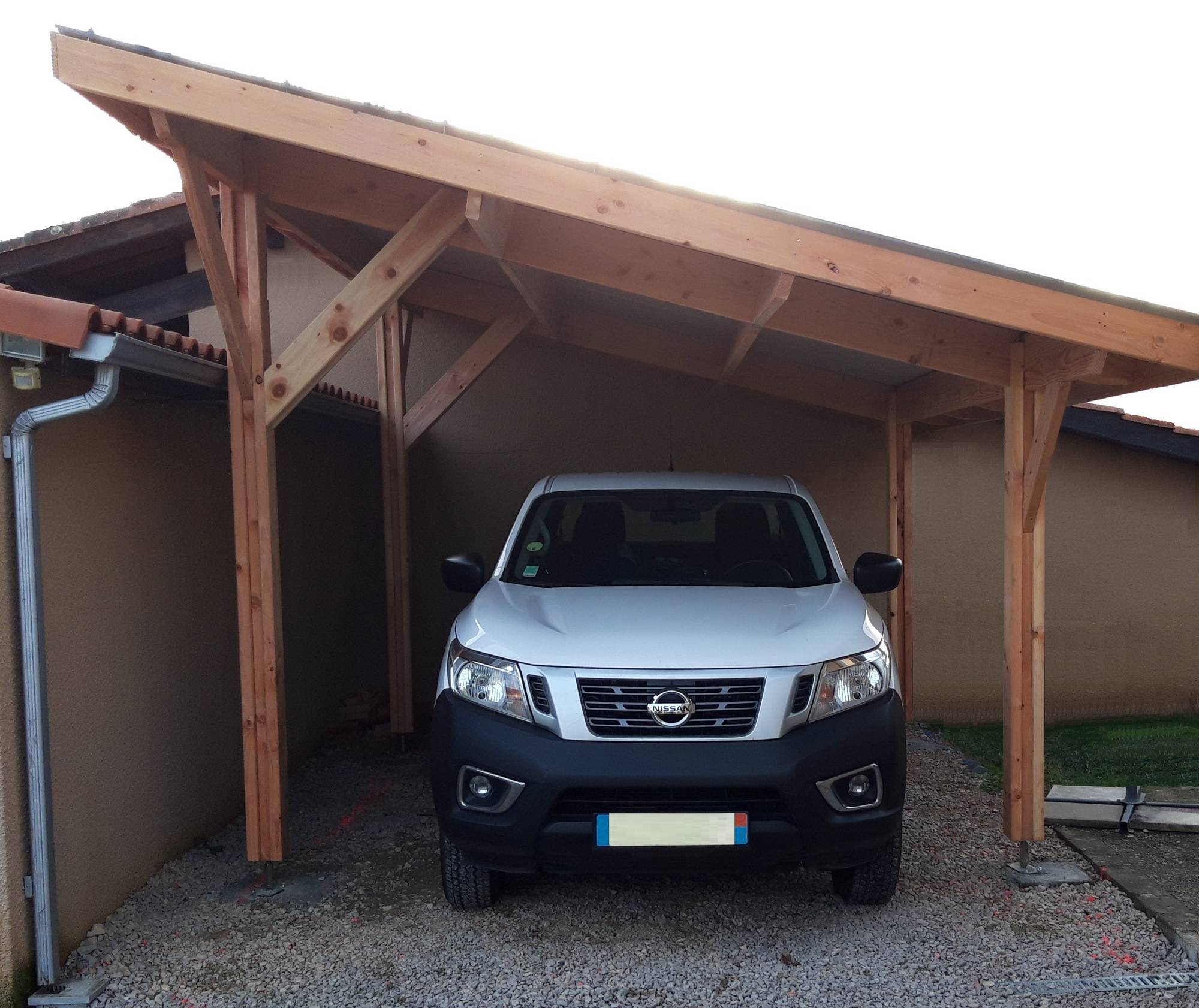 Abri une Pente pour Voiture Provence en Bois CPBF Abri une pente voiture bois Douglas - 500 x 800 cm