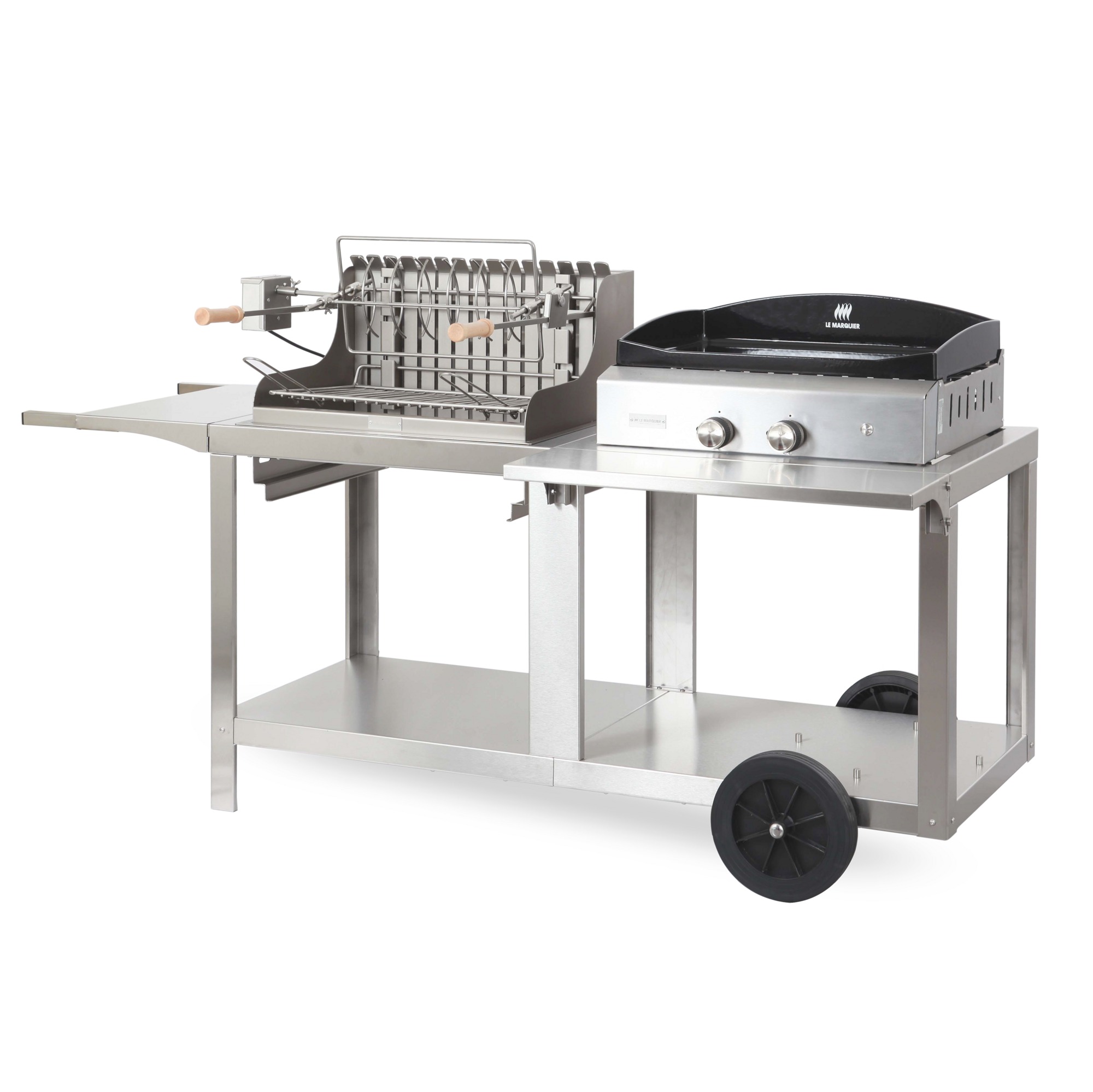 Ensemble Plancha, Barbecue et Chariot Mendy-Alde Baia en Inox LE MARQUIER