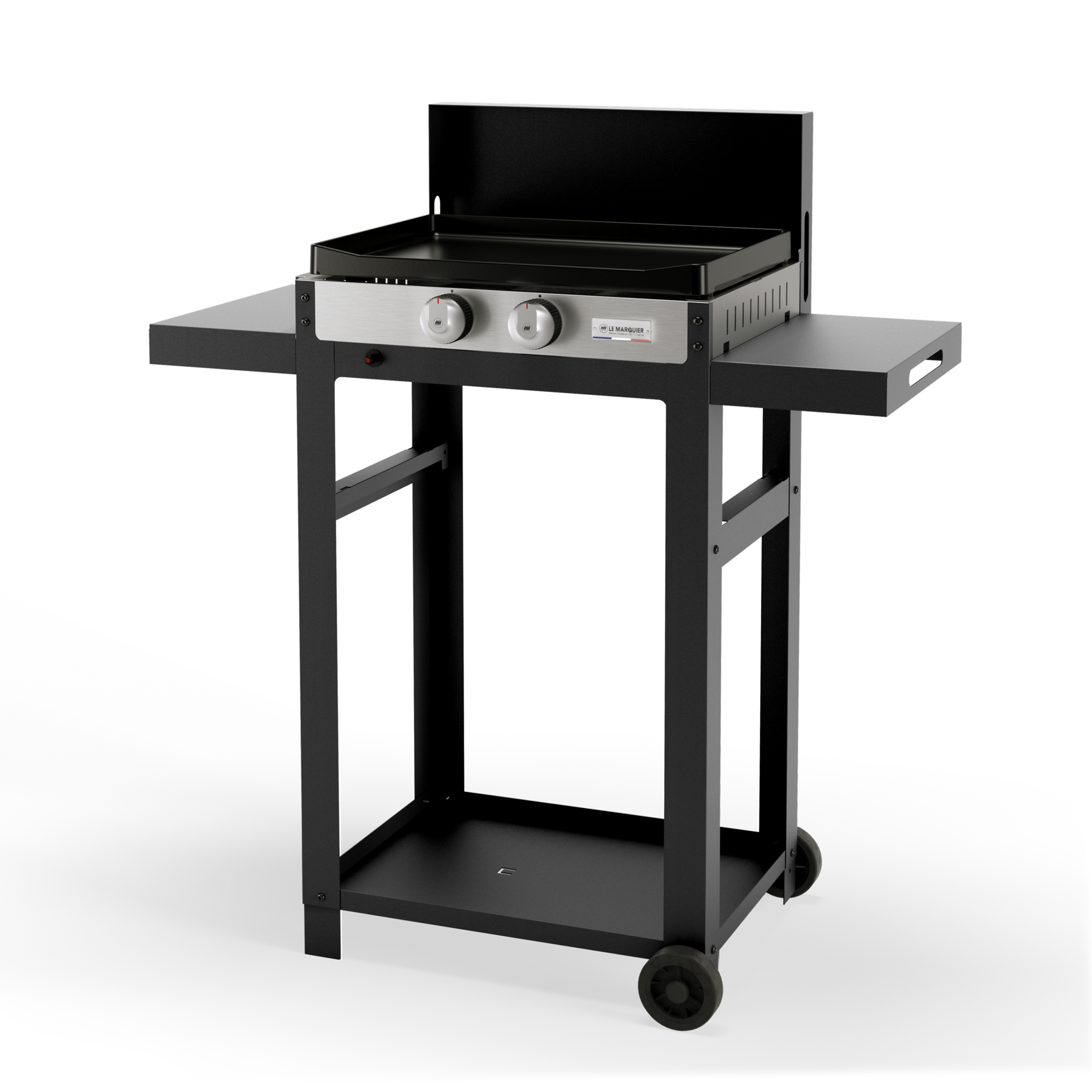 Ensemble Plancha et Chariot La Plancha Française Gaz Acier Inox LE MARQUIER