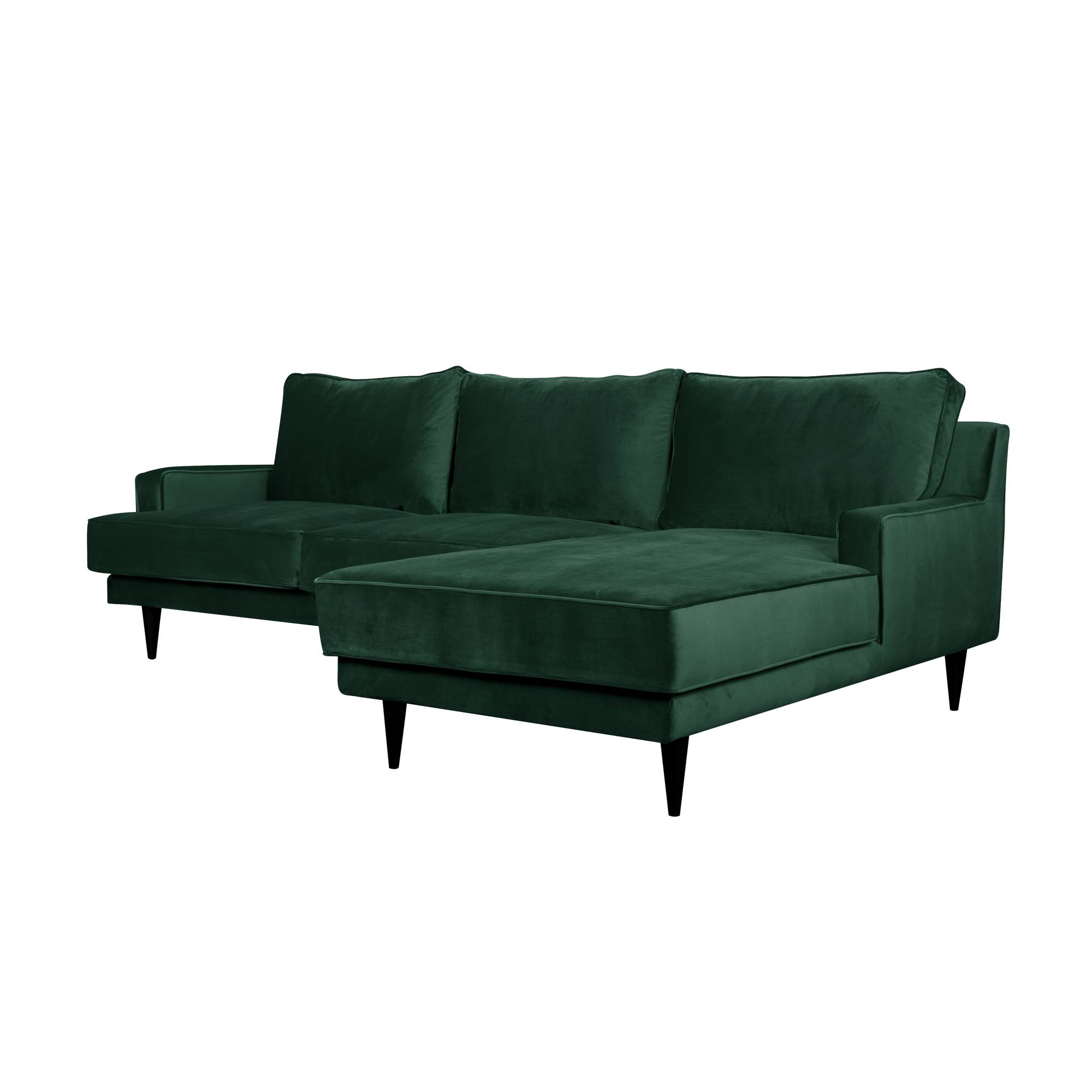 Canapé d'angle velours Oscar CAMIF EDITION - Vert Emeraude - Canapé angle droit