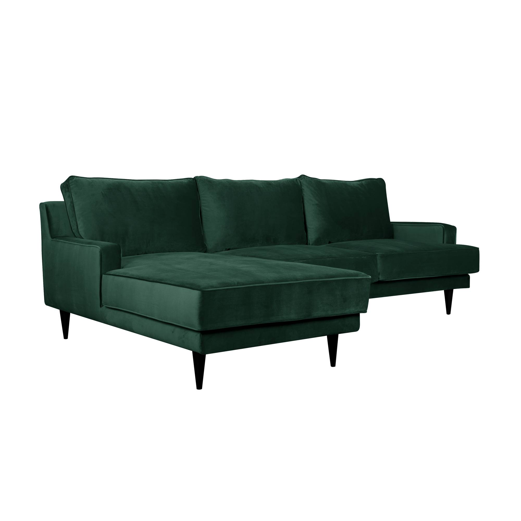 Canapé d'angle velours Oscar CAMIF EDITION - Vert Emeraude - Canapé angle gauche