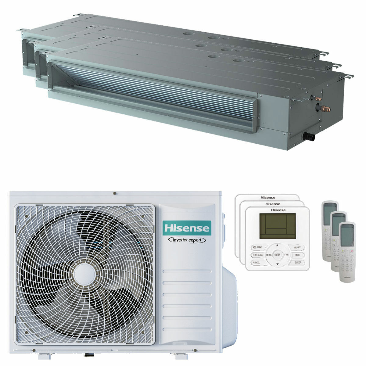 Hisense Ducted Air Conditioner ADT trial split 9000+12000+18000 BTU inverter A++ outdoor unit 8 kW