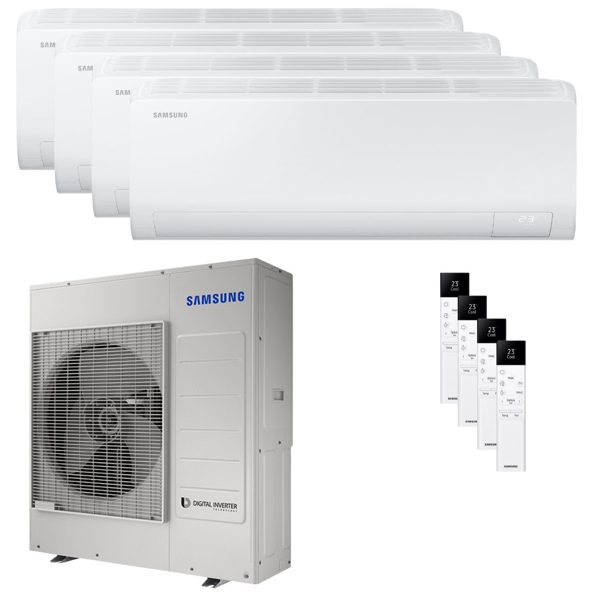 Samsung Cebu S2 Quadri Split Air Conditioner 9000+12000+12000+12000 BTU Inverter A++ Wifi External Unit 10 kW