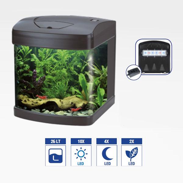 Aquarium XCube 26 LED Noir Équipé AMTRA - 26L