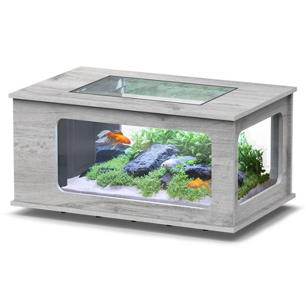 Aquatable 100 x 63 AQUATLANTIS Chêne Blanc - Aquarium Équipé 177 L