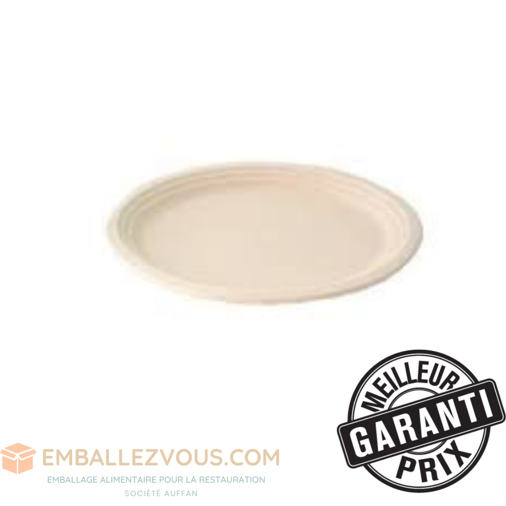 ASSIETTE FIBRE DE CANNE Ø15,5CM VENDU PAR 1000 - AFC 155