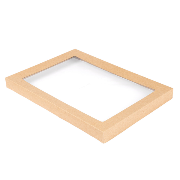 COUVERCLES POUR BOÎTES TRAITEUR 253.15 KRAFT 300 G/M2 + PET 36,4x25,5x3 CM (100 UNITÉ)