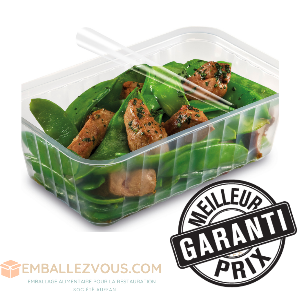 BARQUETTE THERMOSCELLABLE ALPHACEL CHAUD PLASTIQUE TRANSPARENT 1000ML VENDU PAR 960 - CL1000TPE