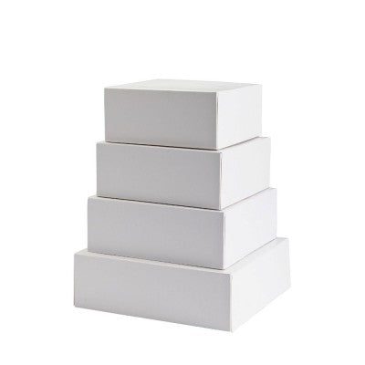 Boite pâtissière carton blanc 16x8cm - vendu par 50 (PU 0,19€)