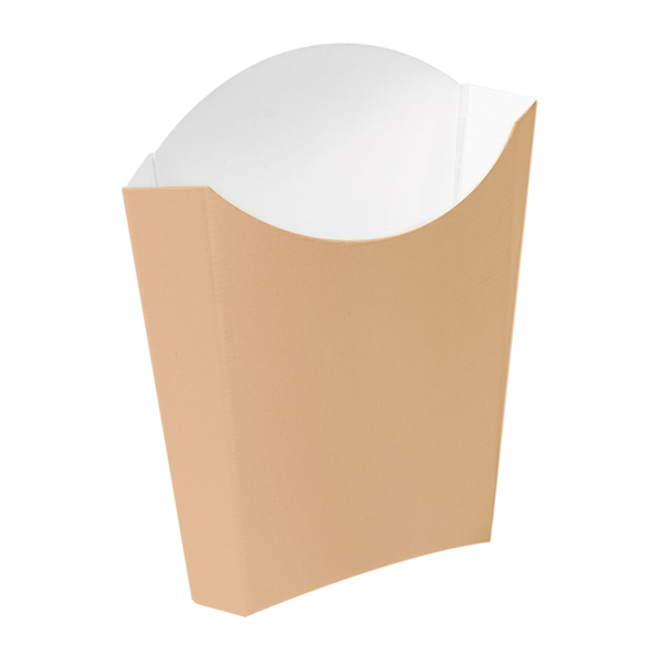 BOÎTES À FRITES JUMBO THEPACK 165 G 300 G/M2 13,5x8,5x16 CM CARTON ONDULE BIODEGRADABLE- vendu par 1200 unités