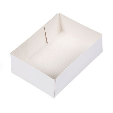 Caissette pâtissière carton blanc 16x11x5cm - vendu par 100 (PU 0,07€)