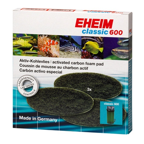 Coussins de Mousse Filtrante au Charbon Actif EHEIM - Lot de 3 pour Classic 600