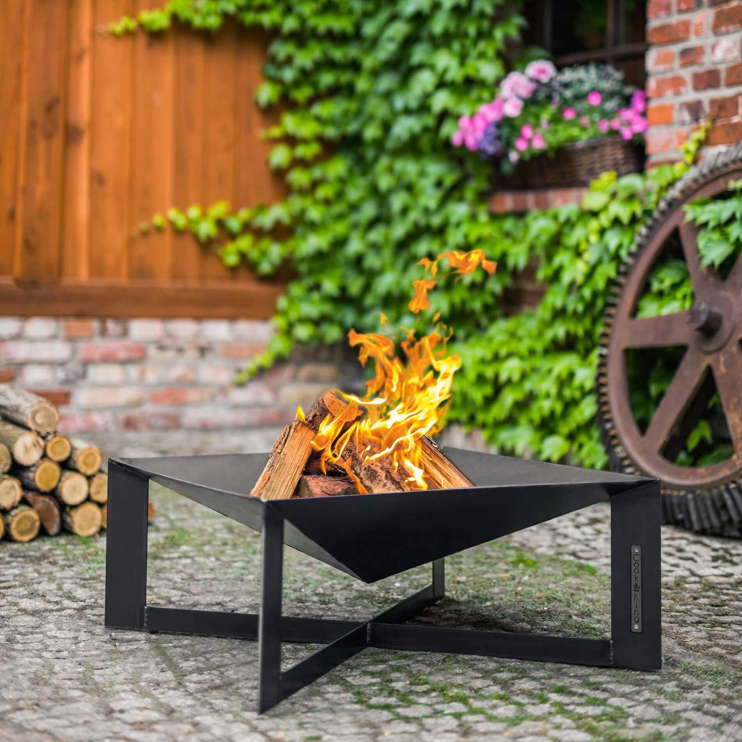 Cook King - Brasero Barbecue, Brasero Exterieur, Brasero Terrasse, Brasero de Jardin «CUBA» 70 x 70 cm