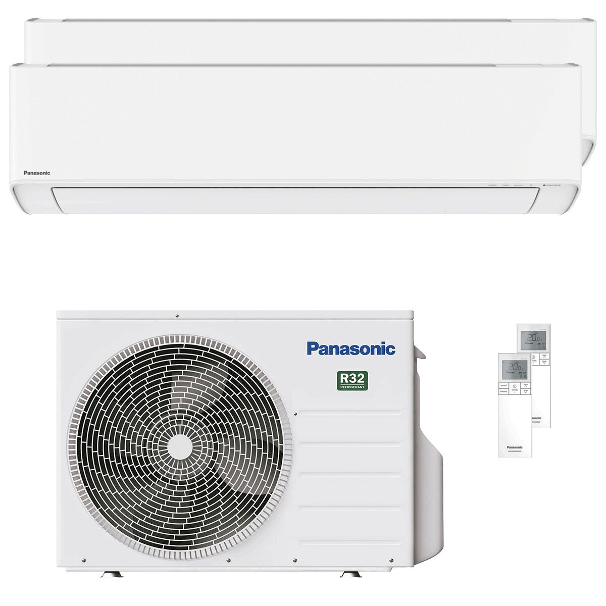 Panasonic Etherea dual split air conditioner 7000+12000 BTU inverter A+++ wifi external unit 5 kW Matt White