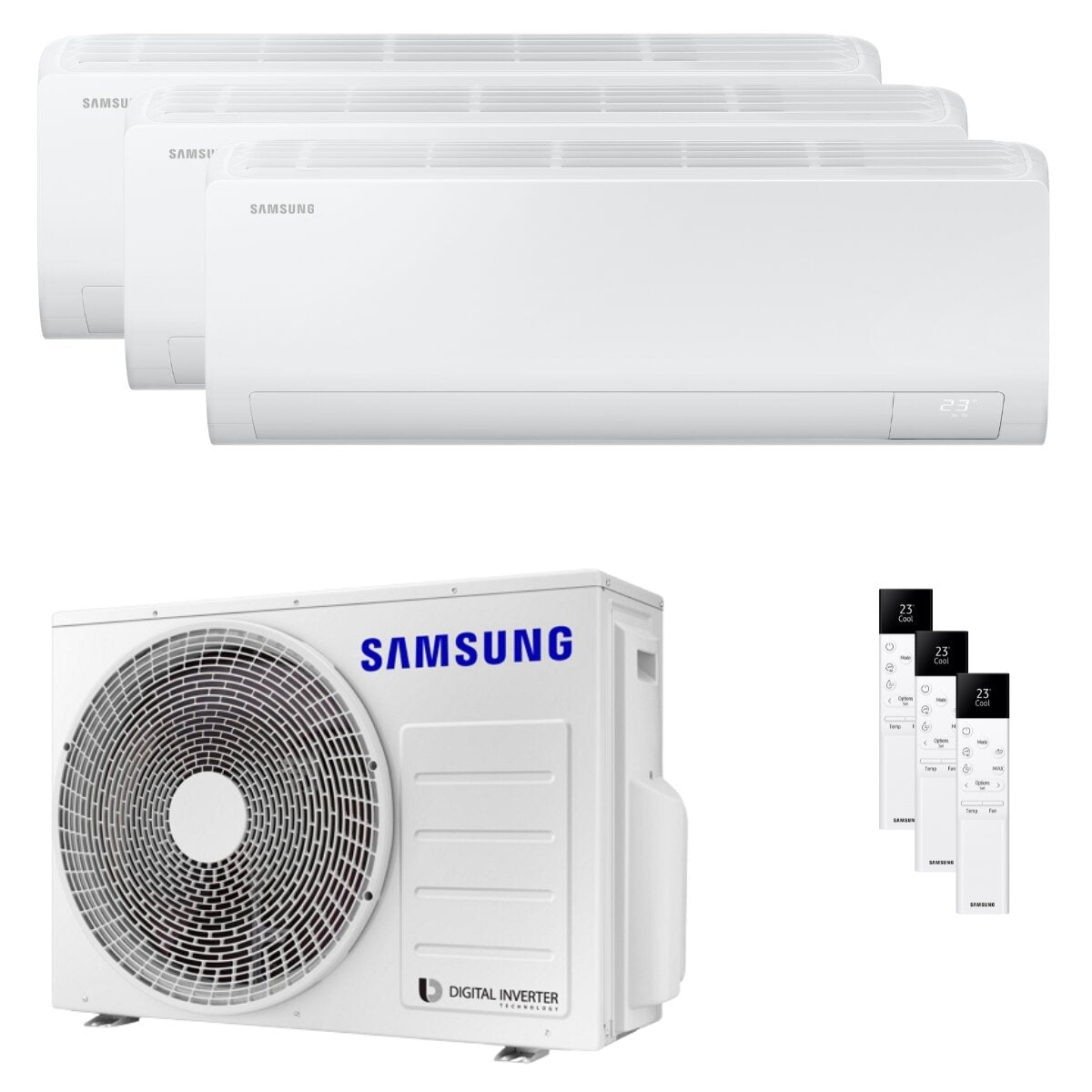 Samsung Cebu S2 trial split air conditioner 7000+9000+12000 BTU inverter A++ wifi external unit 5.2 kW