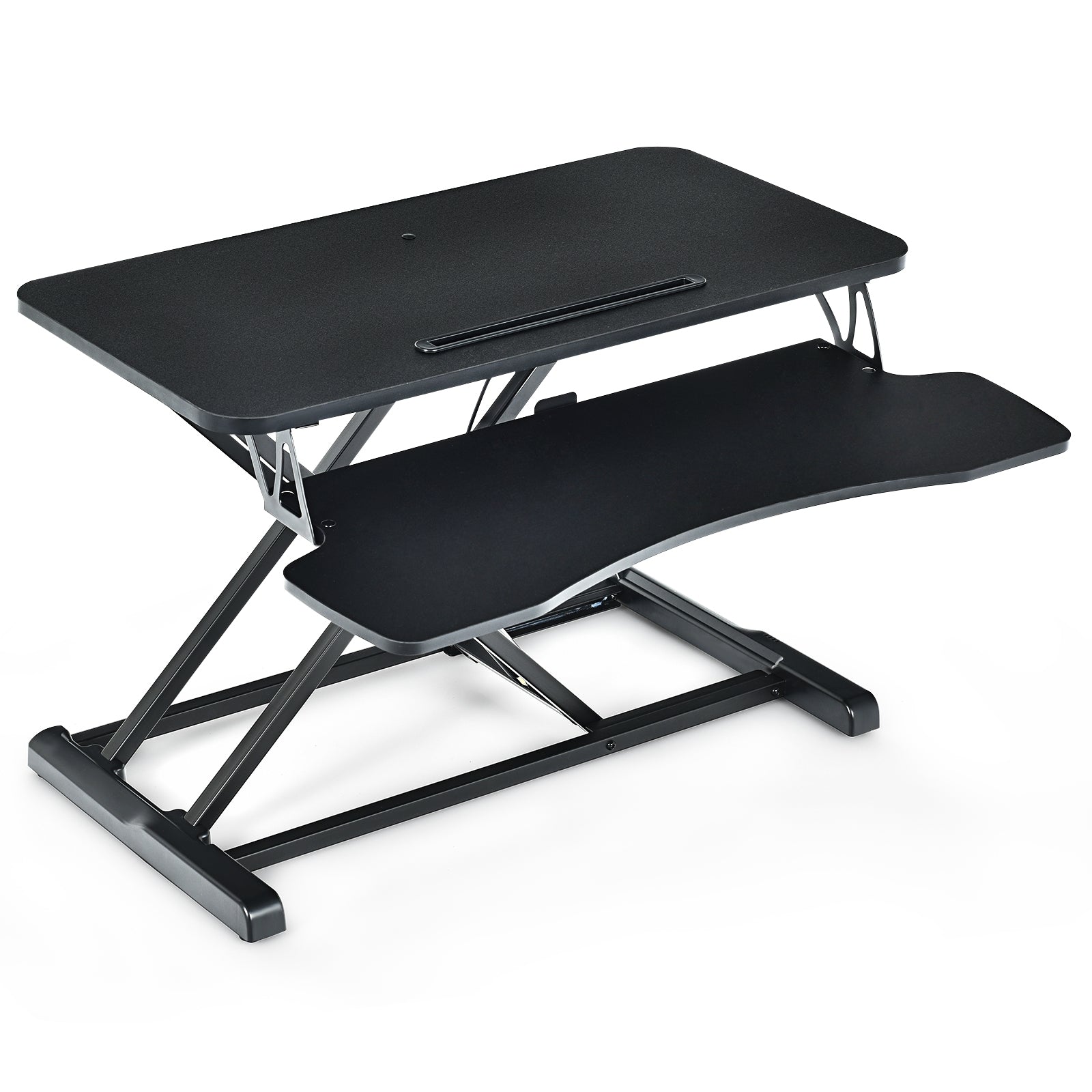 Costway - Support Ordinateur Portable, Support Ordinateur, Table de Lit, Poste de Travail, Support de Bureau avec Support de Tablette, Noir