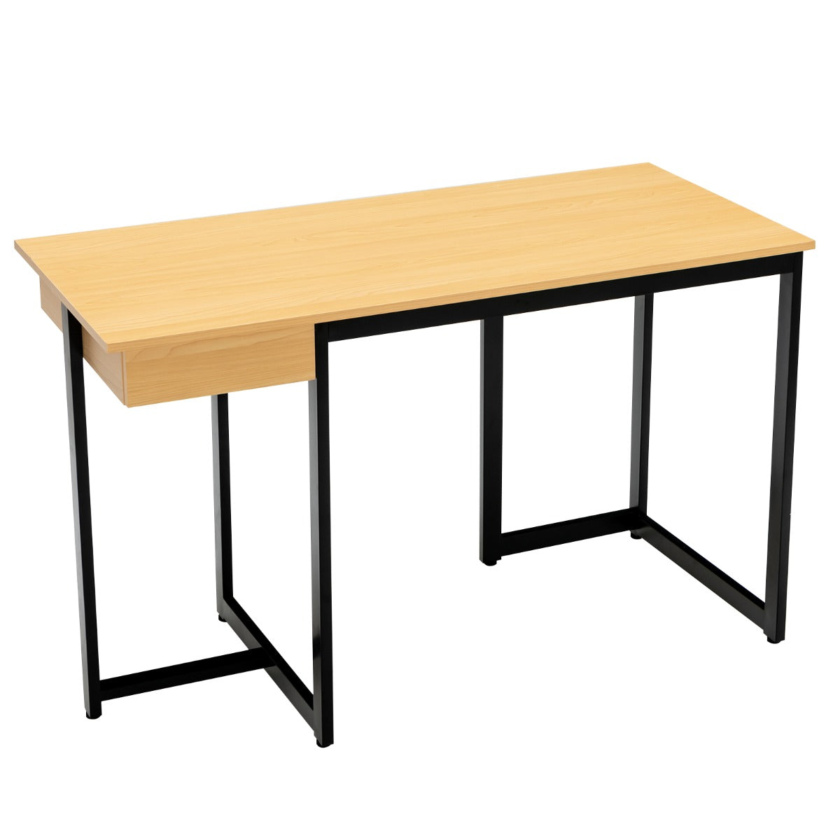 Costway - Bureau Ordinateur, Bureau Informatique de 120 cm, Bureau Moderne, Table de Bureau avec Roulant, Poste de Travail, Naturel