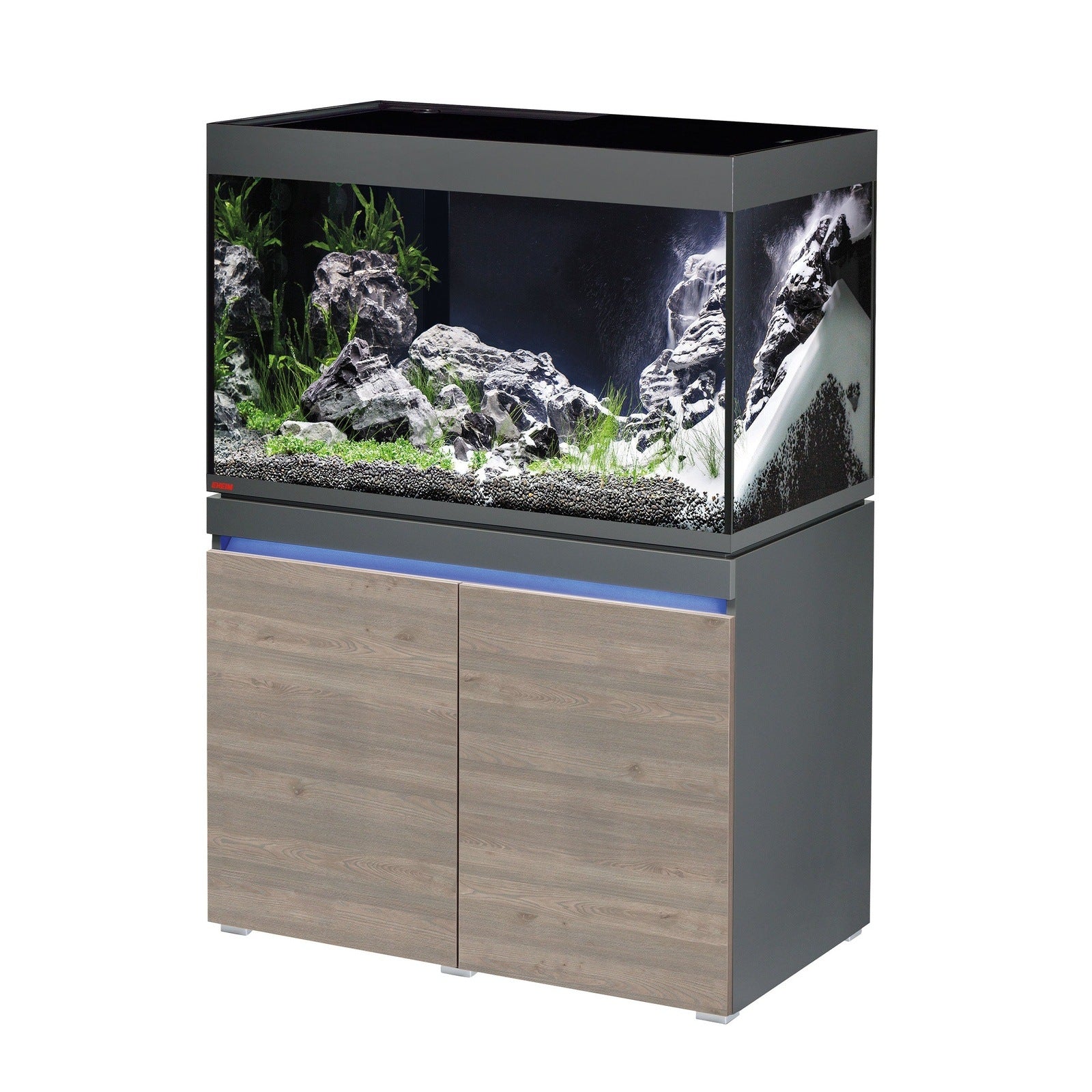 Aquarium Incpiria 330 LED Graphit / Chêne rustique Équipé EHEIM - 330L