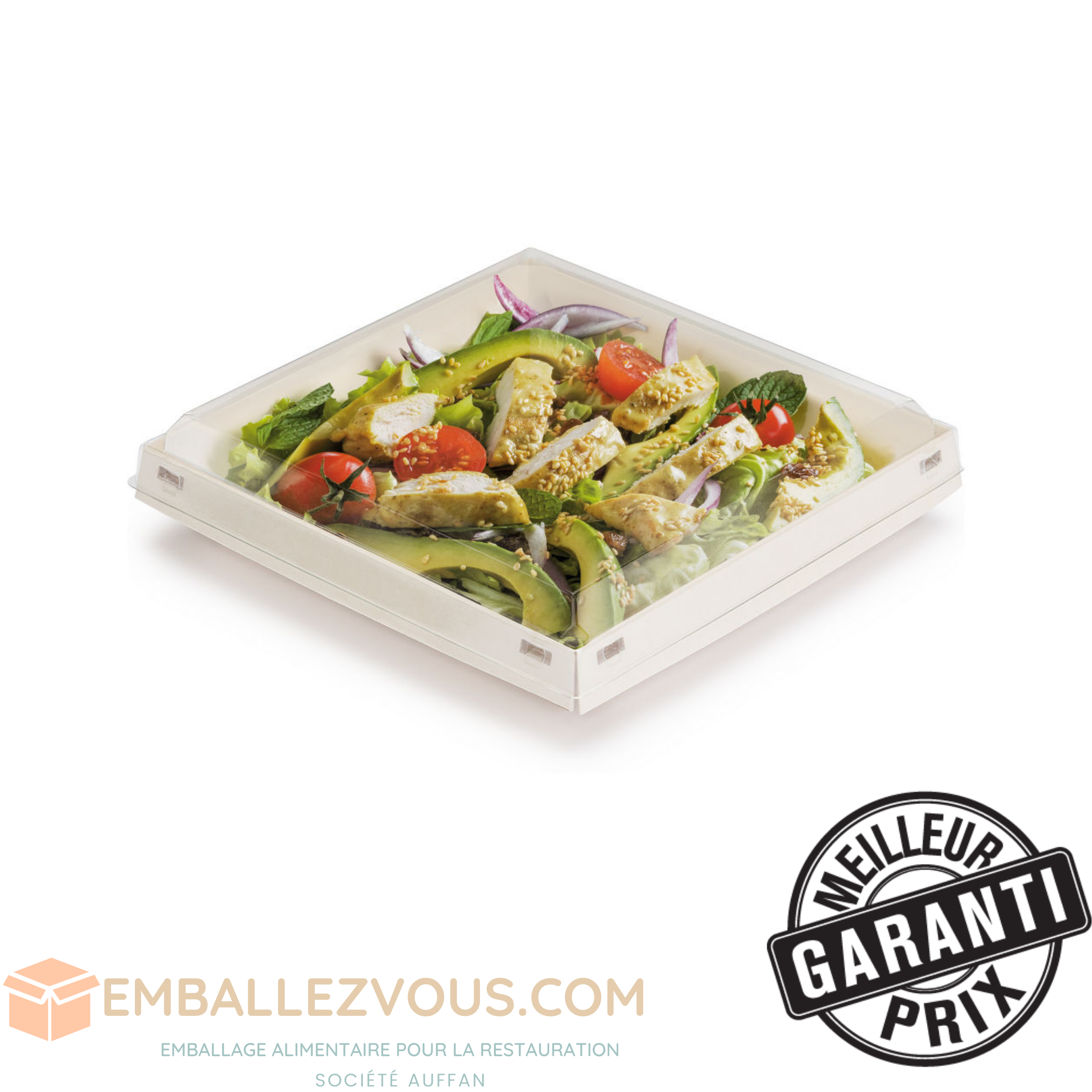 BOITE CARTON LUXIFOOD 1200CC 18x18cm - vendu par 480 / BC1200CAR040PP