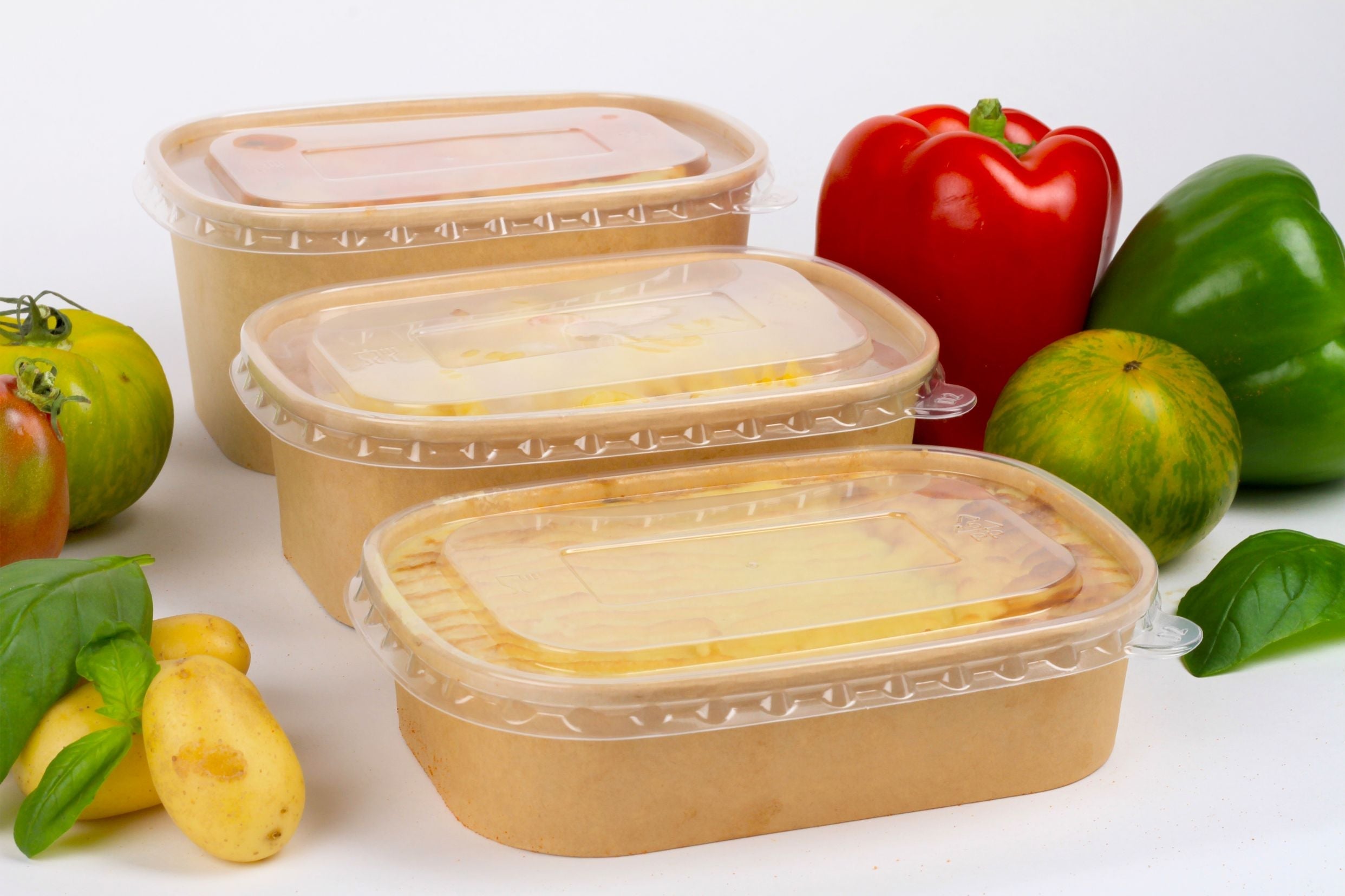 BOÎTE CARTON KRAFT RECTANGULAIRE PLAT CHAUD ou FROID 1000ml  - vendu par 300