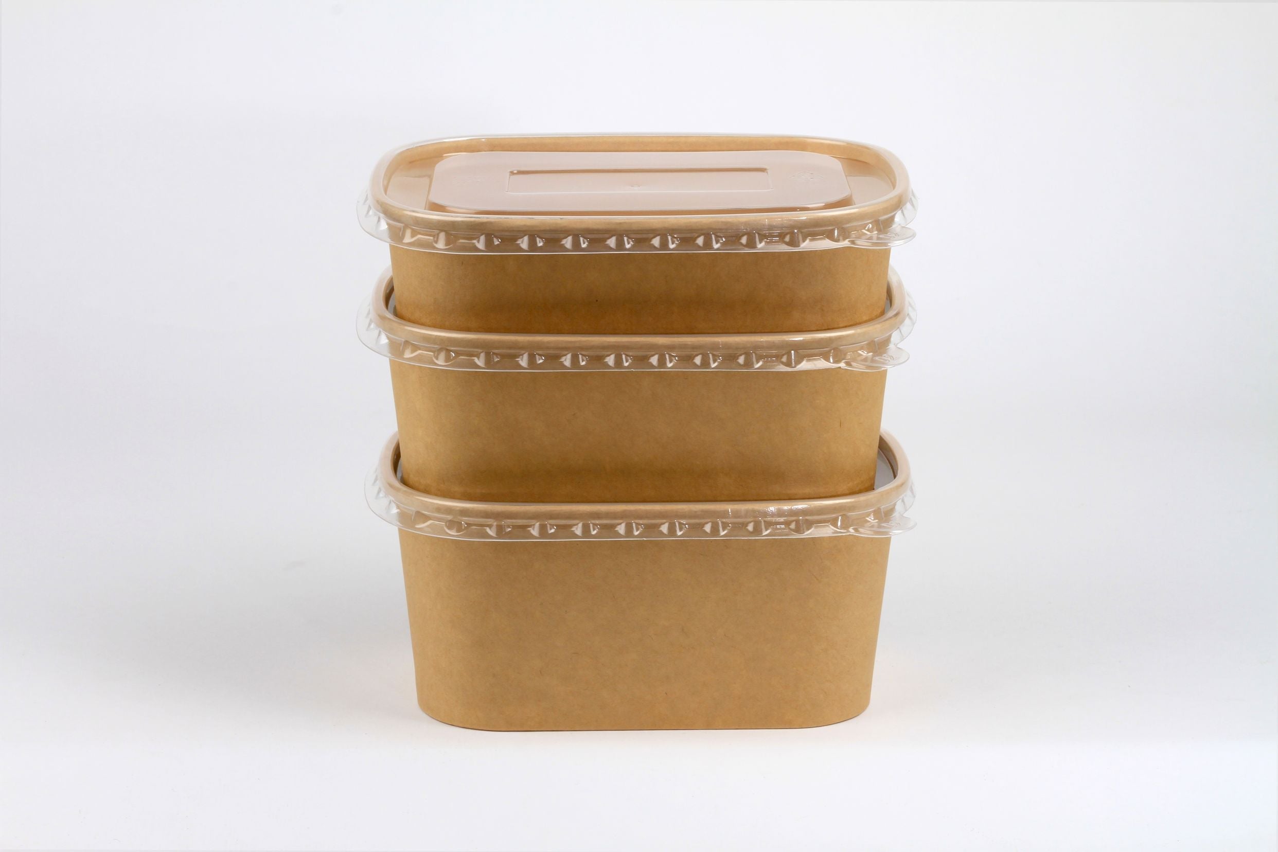 COUVERCLE POUR BOÎTE CARTON KRAFT RECTANGULAIRE PLAT CHAUD ou FROID 500-750-1000ml  - par 300