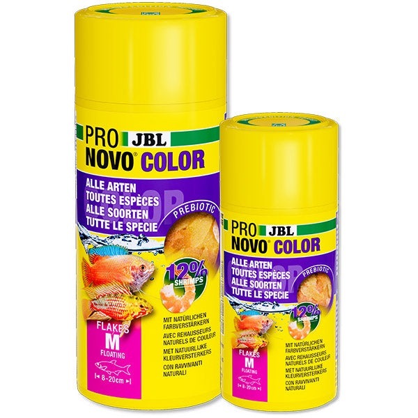 ProNovo Color Flakes M JBL - Aliment de base en Flocons pour poissons colorés de 8 à 20 cm