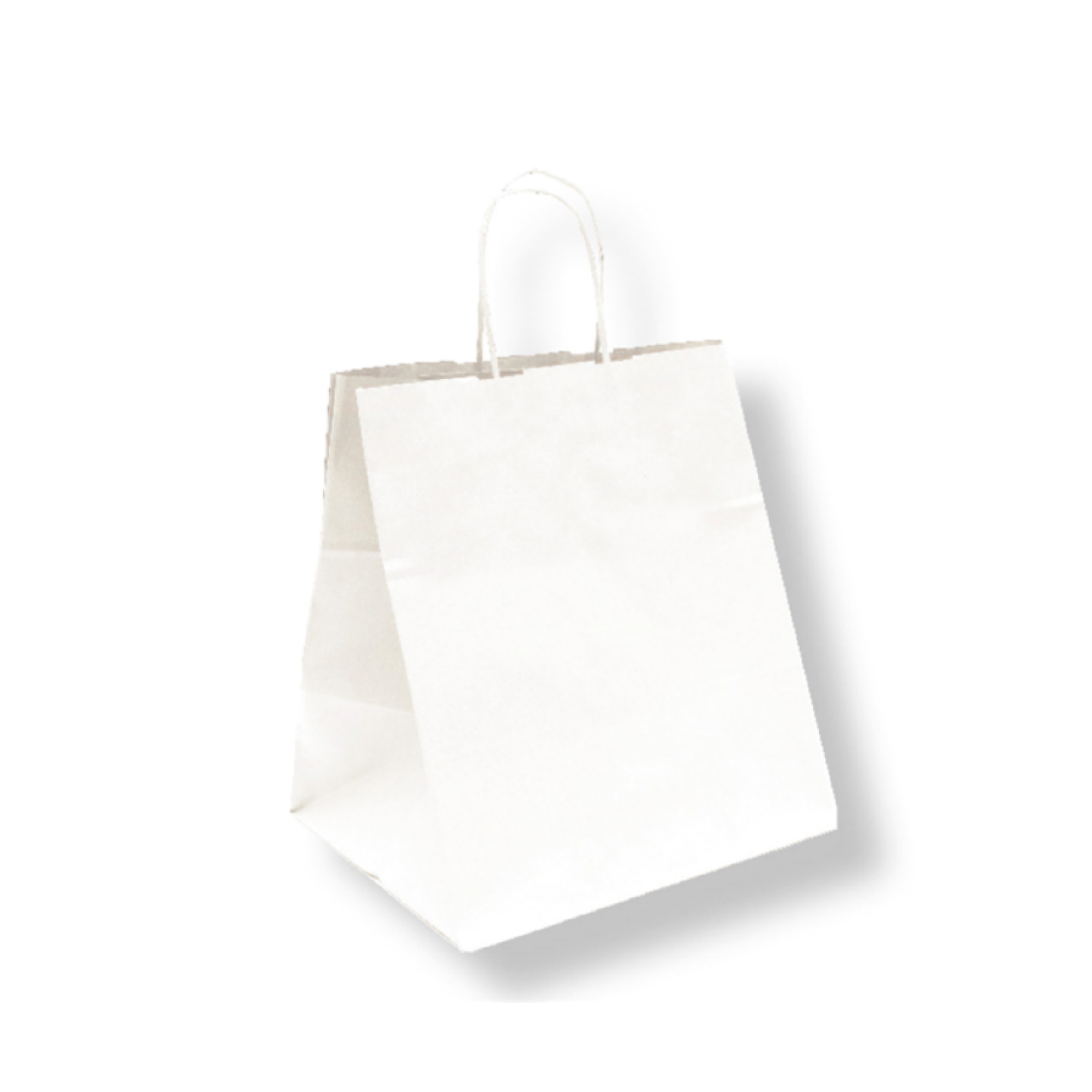 Sac papier kraft avec anses haute qualité 100gr/m2 : 40+20x48cm blanc cellulose - vendu par 150