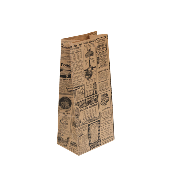 Sac papier kraft sans anses 'times' 20+9x34,5cm naturel kraft - vendu par 500 (PU 0,108€)