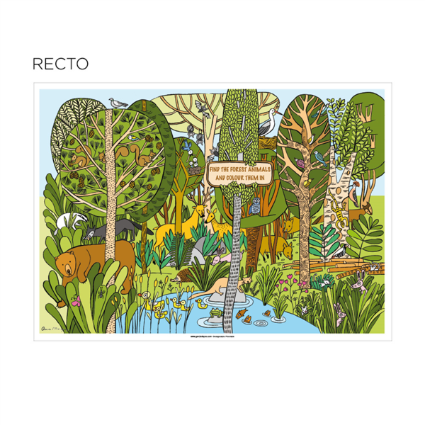 Sets de table coloriage "forest animals" 31x43cm - vendu par 1000 (PU 0,08€)