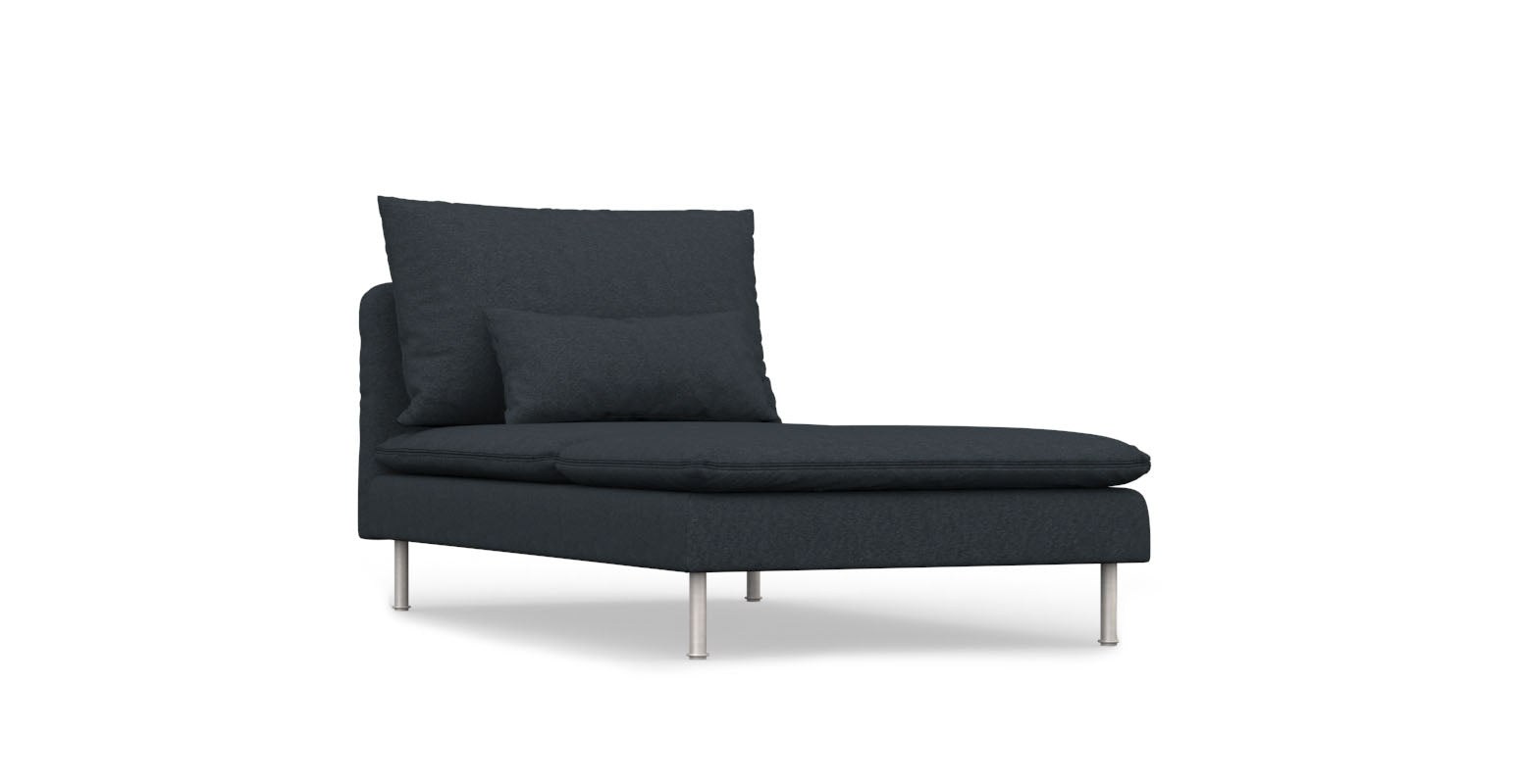SÖDERHAMN IKEA Chaise Longue Cover - Linen Blends Steel Grey
