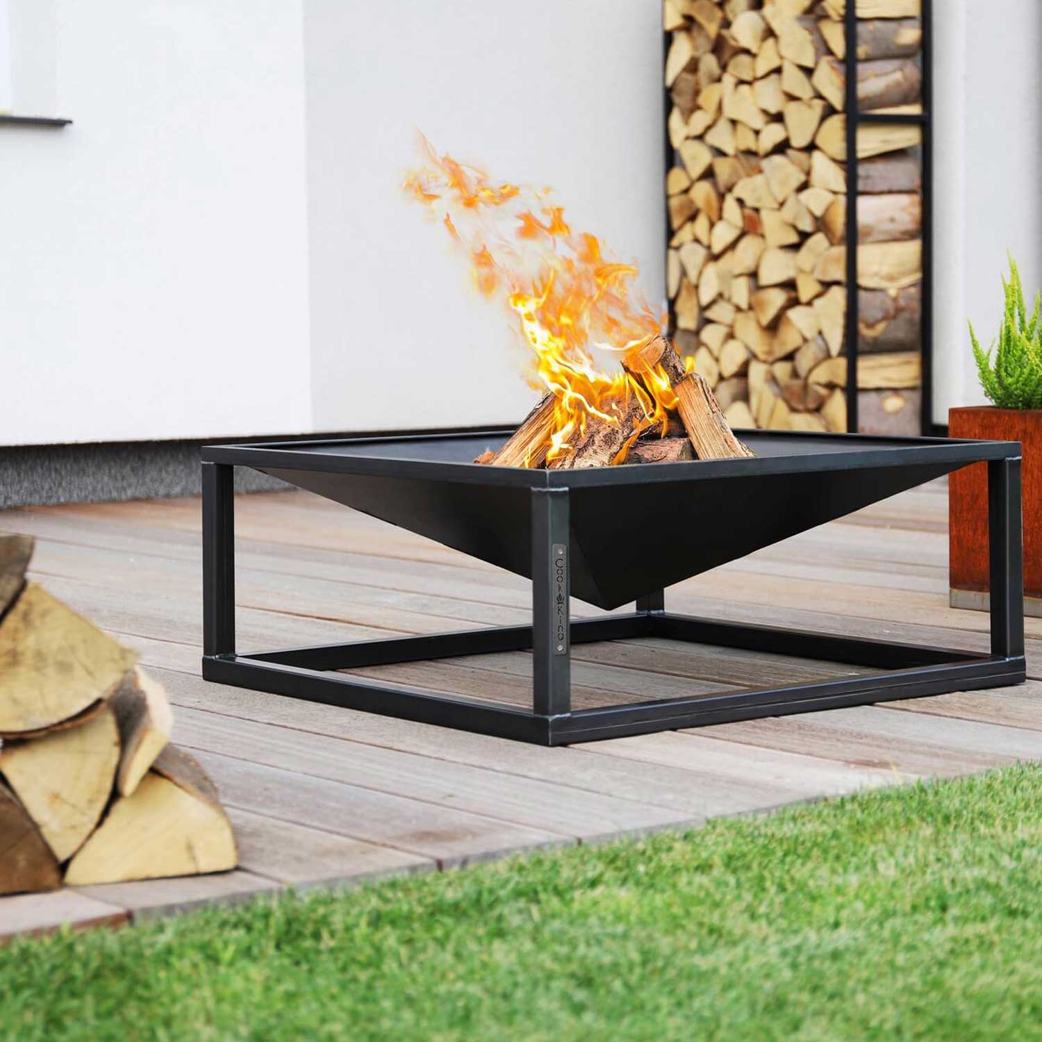Cook King - Brasero Exterieur, Brasero Terrasse, Brasero de Jardin «SQUARE» 70 x 70 cm