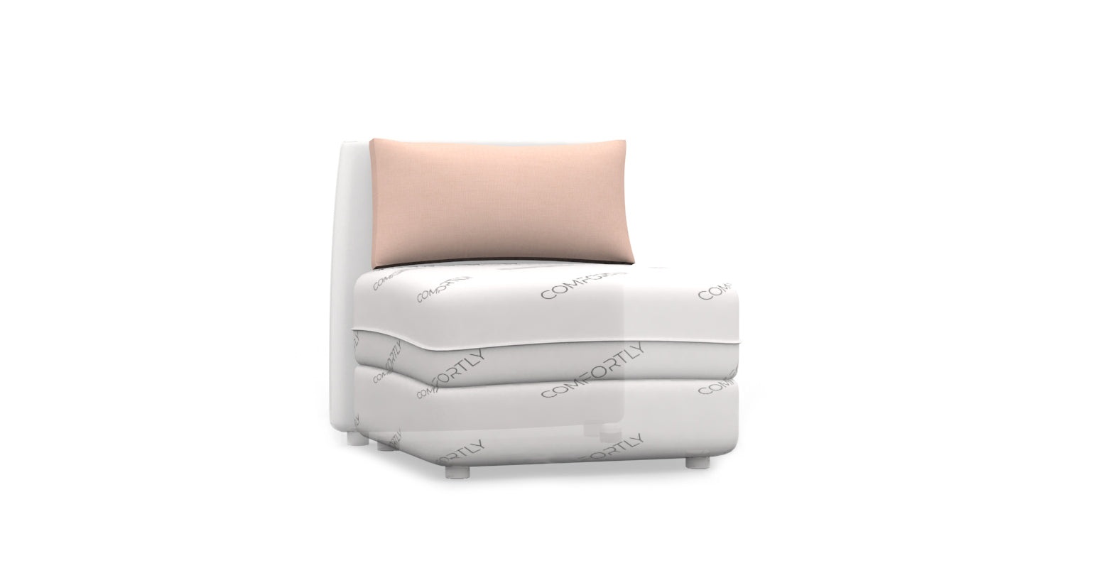 Cover for VALLENTUNA IKEA Back Cushion 80x46cm - Pure French Linen Rose Smoke