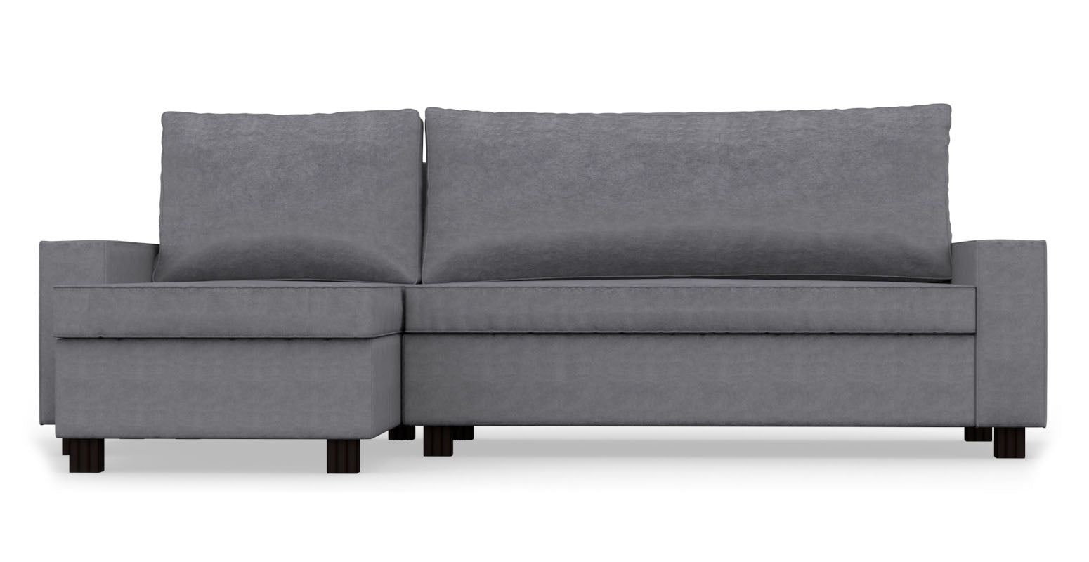 VILASUND IKEA Sofa Bed with Chaise Longue Cover - Gaia Grey