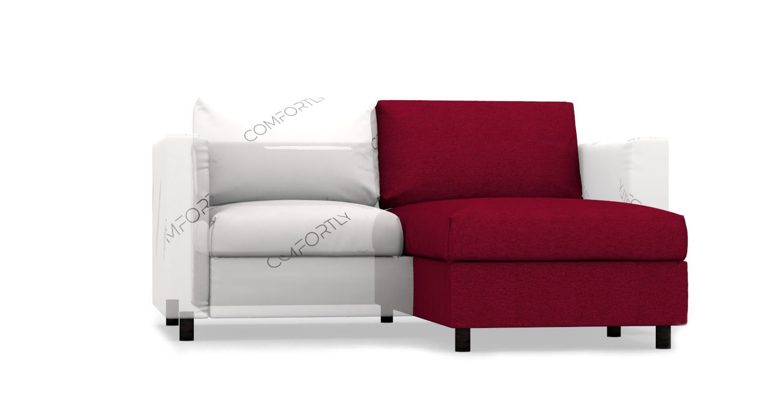VIMLE IKEA Chaise Longue Cushion Cover (With Zipper) in fabric Linen Blends, color Cranberry